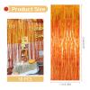 10 Pack Orange Backdrop Curtain 3.2ft x 8.2ft Metallic Tinsel Foil Fringe Curtains Photo Booth Background for Birthday Party Decoration Baby Shower Engagement Wedding Christmas Decoration view 3