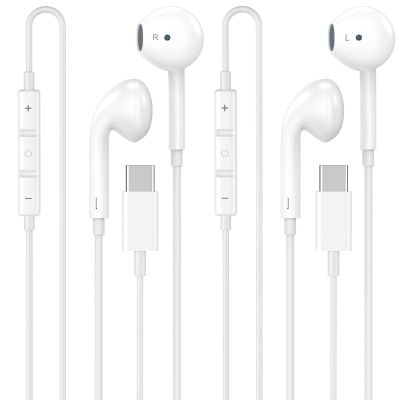 [Apple MFi Certified] USB C Headphones for iPhone 17 16 15, 2 Pack Wired Headphones USB C with Built-in Remote to Control Music, Phone Calls, and Volume for iPhone 17 16 15 Pro Max, Galaxy, Pixel
