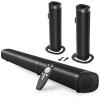 Puriom Sound Bar for Smart TV, 100W Sound Bar with Bluetooth 5.3/ARC/Opt/AUX Connect, 2-in-1 Detachable Home Soundbar, Home Theater Speaker & Bass Effect, for TV/PC/Projectors view 1