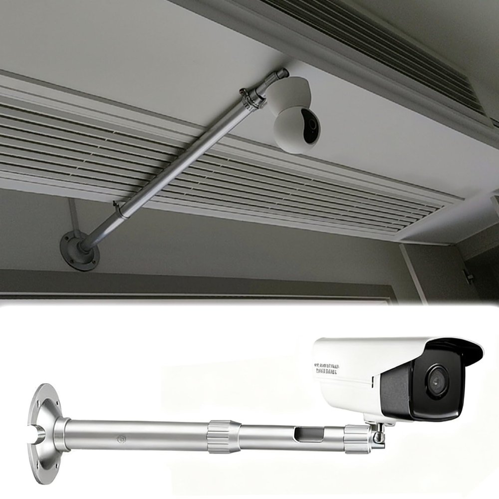 ERRULAN Pole Mount 360 Security Camera Outdoor, Retractable Camera Surveillance Pole and Bracket, Universal Aluminum Alloy Mount Pole Bracket for School/Parking Lot(150-300cm/59-118in)