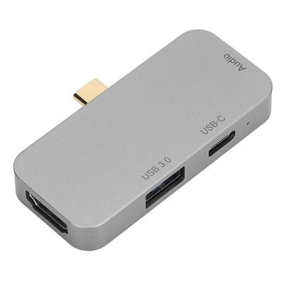 4 in 1 USB C Hub, Multi Functional Expansion Dock, Type C to Connector with 60W PD Charging, Aluminum Alloy CNC, for, Laptops and Smartphones