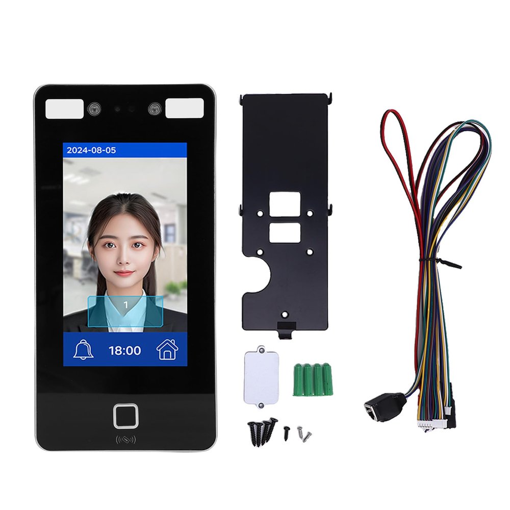CHEOTIME Access Control Time Attendance Machine,Face Recognition Attendance Machine with Password Palm Print Facial Support Multi Language System