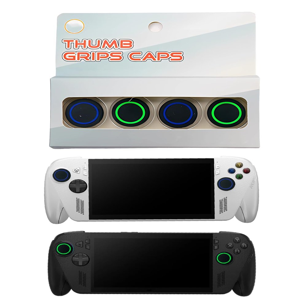Thumb Grips for ASUS ROG Xbox Ally/Ally X, FJIASTB Kids-Friendly Soft Silicone Caps, 4-Pack (Blue)