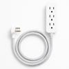 AnexaGlobal 10 Ft 3-Outlet Extension Cord  Flat Plug, Slim Profile, White/Gray  Durable Indoor Power Strip, Flexible Wire, Space-Saving Design for Home, Office & Dorm view 1