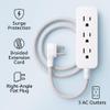 AnexaGlobal 10 Ft 3-Outlet Extension Cord  Flat Plug, Slim Profile, White/Gray  Durable Indoor Power Strip, Flexible Wire, Space-Saving Design for Home, Office & Dorm view 4