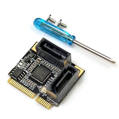 Vdaxvme Desktop Small PCIE To 2 Port SATA3.0 Adapter Card 6Gbps ASM1061 Chip Desktop Data Transmission Converter For PC PCIe Expansion