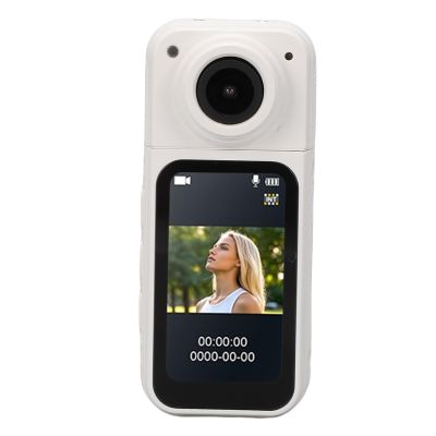 ASHATA 2.7K Mini Body CameraThumb Size Wearable and Magnetic Portable Camera with Audio and Video Recording,12MP 170 Degree Angle 1.47 Inch Color Screen for Work Travel Walking (White)