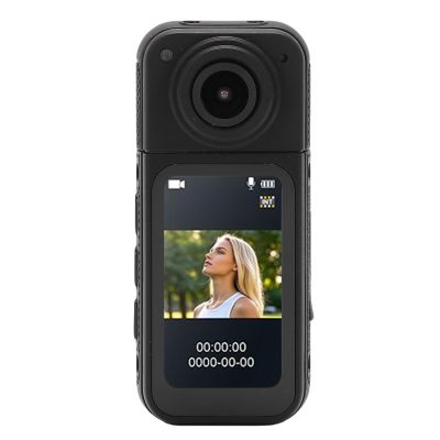 ASHATA 2.7K Mini Body CameraThumb Size Wearable and Magnetic Portable Camera with Audio and Video Recording,12MP 170 Degree Angle 1.47 Inch Color Screen for Work Travel Walking (Black)