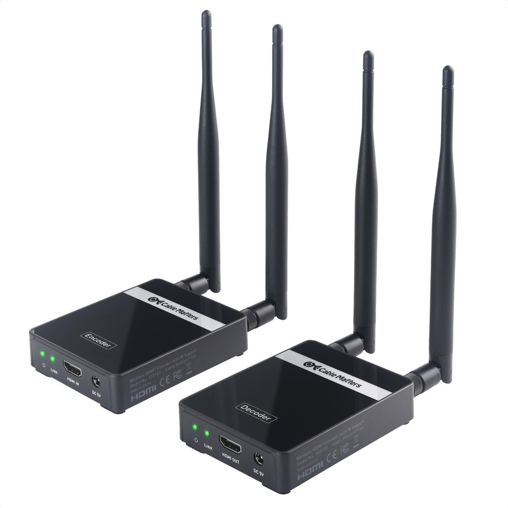 Cable Matters Wireless HDMI Extender 330ft with IR Pass-Through, HDMI Transmitter and Receiver Supports Full HD 1080p@60Hz