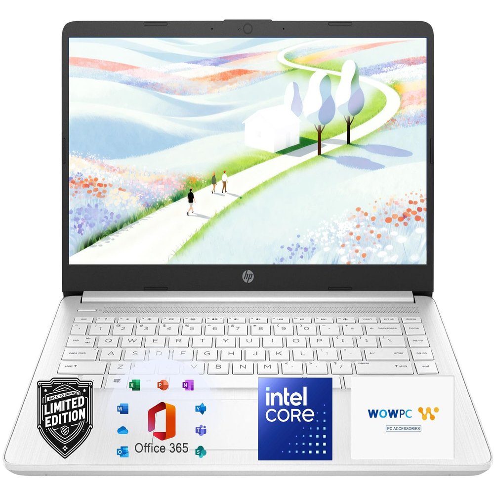 HP Ultrabook Laptop with Copilot AI & Office 365 Intel High Performance CPU 8GB RAM 1.3TB Storage (320GB SSD and 1TB OneDrive) Windows 11 w/o Earbuds
