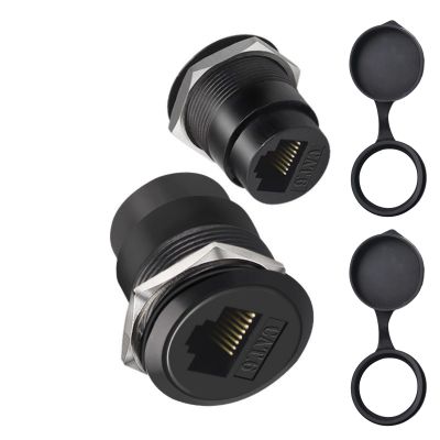 Decours RJ45 Cat6 Panel Mount Connector Adapter RJ45 Female to Female Through Module with Thread Networking Ethernet Extension Panel Ethernet Connector