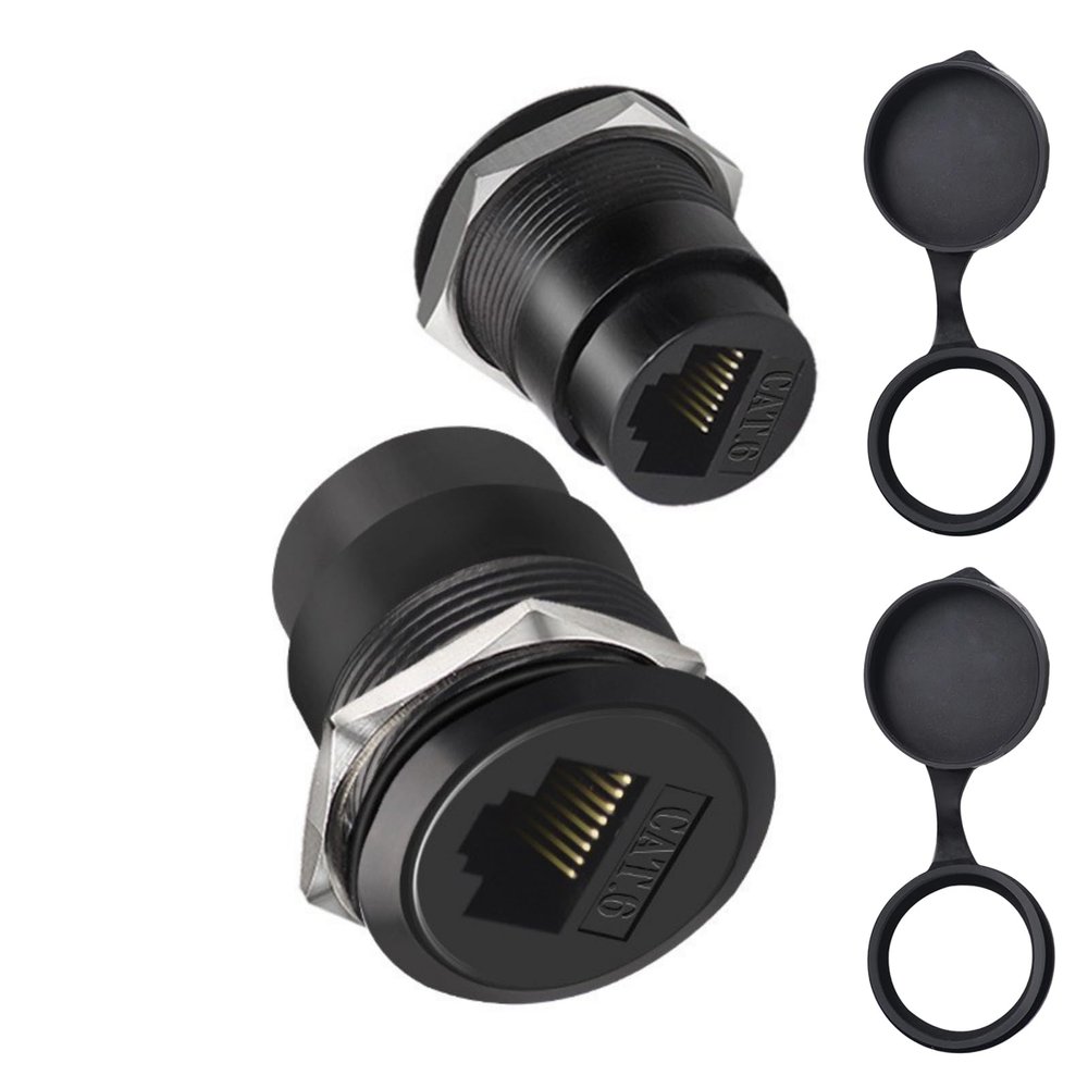 Decours RJ45 Cat6 Panel Mount Connector Adapter RJ45 Female to Female Through Module with Thread Networking Ethernet Extension Panel Ethernet Connector