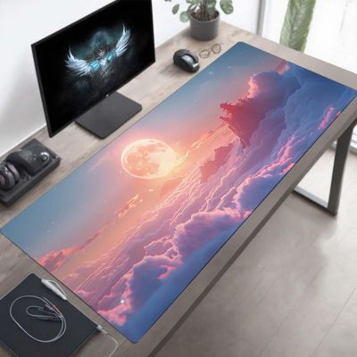 Mouse Pad Sky Gaming Mouse Pad Blue Computer Desk Mat Keyboard Mat with Stitched Edges Waterproof Anti-Slip Rubber Base Smooth Surface PC for Home Office Accessories, Gifts 48 x 24 in PjY6298 S-3