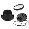 3In1 Camera Lens Hood + Lens Cap + UV Filter 40.5 49 52 55 58 62 67 72 77 82 for Nikon for Canon Excellent(82mm) view 1