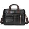 Briefcase Business Bag Portable Top Layer Cowhide Computer(D) view 1