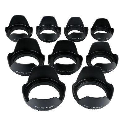 10 Pieces Camera Lens Hood 40.5/49/52/55/58/62/67/72/77/82mm Thread Mount for Canon for Nikon Excellent(58mm)