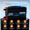 1000/1500/2000/2500/3000/4000W Pure Sine Wave Inverter 12V DC to 110V/120V AC Converter for Home, RV, Truck, Off-Grid Solar Power with Dual AC and 5V 2.4A USB,2000W view 3