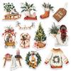 12 Pcs Cozy Christmas Stickers, Rustic Holiday Aesthetic Decals with Sweater, Tree, Gifts, Wreath, Neutral Christmas Stickers for Laptop, Bottle, Notebook, Scrapbook, Holiday Gift Wrapping 6 Inches view 1