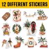 12 Pcs Cozy Christmas Stickers, Rustic Holiday Aesthetic Decals with Sweater, Tree, Gifts, Wreath, Neutral Christmas Stickers for Laptop, Bottle, Notebook, Scrapbook, Holiday Gift Wrapping 6 Inches view 2