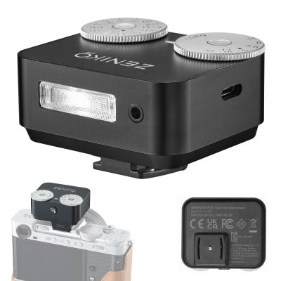 ZENIKO ZA-12B Dual Dial Retro Mini Flash - 2.5s Recycle, 7-Level Power, 400 Shots Single-Contact hotshoe Camera Flash for Fujifilm XM5/XT3, Sony A7M3, Ricoh GR3/4 Camera(Black)