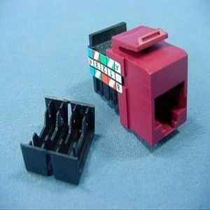 #US Red Keyed Cat 3 Snap-in Data Voice Jack RJ45 Phone 41108-KR3