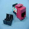 #US Red Keyed Cat 3 Snap-in Data Voice Jack RJ45 Phone 41108-KR3 view 1