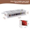 Coorganisers 4 Packs CD Storage Box with Visible Window, Stackable CD Case Holder with Dustproof Lid and Handles, Holds Up to 148 CDs in Full Jewel Cases-15.75 x 6.10 x 5.31 Inches-White view 2