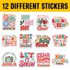 12 Pcs Funny Christmas Stickers Set, Retro Holiday Quote Decals with Sayings Like Hot Cocoa Vibes, Christmas Baking Crew, Stickers for Laptop, Water Bottle, Phone, Window, Helmet 8 Inches view 2