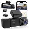 4K 3 Channel Dash Cam Front and Rear with Cabin, 4K+1080P+1080P Dash Camera for Cars, Free 128GB Card Included, Dash Cam with Night Vision, WiFi, GPS, APP Control, Parking Monitor, Loop Recording view 1