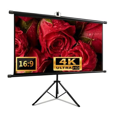 4:3 16:9 Projector Screen with Stand Tripod, Wall Mounting Cinema Screen for Home Theater Backyard Party Movie Nights(84"(4:3))