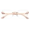 Dollger Rimless Cat Eye Blue Light Blocking Glasses for Women Trendy Metal Frameless Cute Anti Bluelight Blocker Glasses for Computer Screen Use Rose Gold view 2