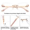 Dollger Rimless Cat Eye Blue Light Blocking Glasses for Women Trendy Metal Frameless Cute Anti Bluelight Blocker Glasses for Computer Screen Use Rose Gold view 3