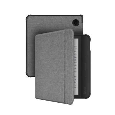 Case Compatible with Kobo Libra Colour 7-Inch 2024 N428 - Hand Strap Cover with Auto Wake/Sleep, Ultra Slim PU & TPU Shell(Gray)