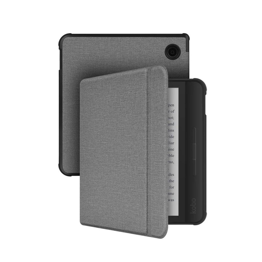Case Compatible with Kobo Libra Colour 7-Inch 2024 N428 - Hand Strap Cover with Auto Wake/Sleep, Ultra Slim PU & TPU Shell(Gray)