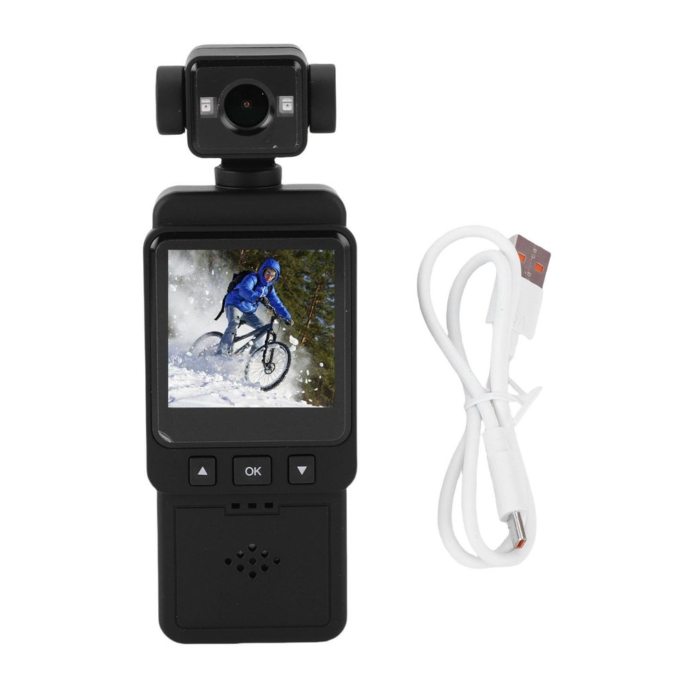 CHEOTIME 4K Digital Camera, WiFi Handheld Action Camera Rotatable Lens IP65 Water Proof Sports Camera Smart Image Stabilization for Travel Cycling Motorcycle Recording