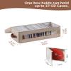 Coorganisers 4 Packs CD Storage Box with Visible Window, Stackable CD Case Holder with Dustproof Lid and Handles, Holds Up to 148 CDs in Full Jewel Cases-15.75 x 6.10 x 5.31 Inches-Beige view 2