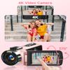 4K Video Camera Camcorder,UHD 56MP Camera Recorder,WiFi Vlogging Cameras for YouTube with IR Night Vision,18X Digital Zoom 3.0''Touch Screen Cam Corder with 64GB Card,Remote Control,Webcam,Pink view 2