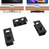 Oreilet 3 Pcs Under Desk Laptop Storage Mount, Aluminum Alloy Metal Under Desk Shelf Device Holder with Anti Scratch Silicone for Laptop Keyboard Tablet (Black) view 2