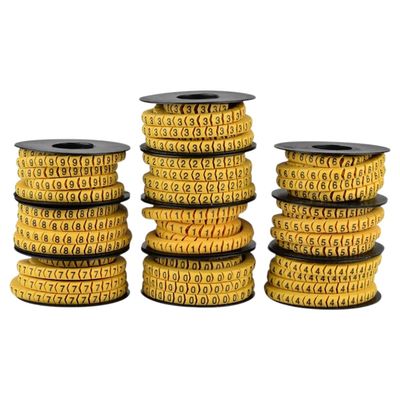 10 Roll Cable Markers Number Tube EC 1 2.5 4 6 Square 0 to 9 Mark Wire Label Pipe Network Line Sleeve Concave AntisKld PVC