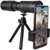 4K 10-300X40mm Telephoto Zoom Monocular Telescope - Portable, Waterproof, Birdwatching, High Power, with Smartphone Holder view 3