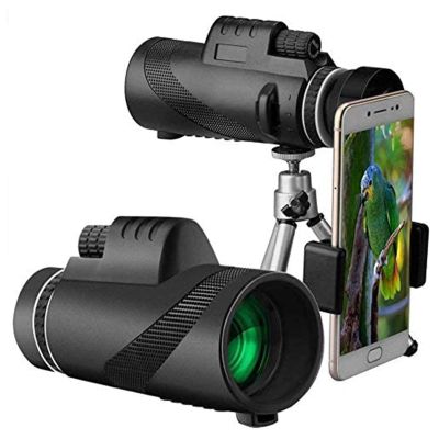 40X60 High Power Monocular Telescope with Bak4 Prism & FMC HD - Waterproof, Smartphone Holder & Tripod Included, Ideal for Bird Watching and Camping