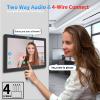 Wired Video Door Phone Apartment Intercom System,10 Inch Touch Monitor with 1080P doorbell,Support Fingerprints, RFID Cards,Passwords,Unlock Motion Detection for Home (2 Doorbell + 2 Monitor) view 2
