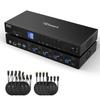 TESmart HDMI KVM Switch 4 Computers 2 Monitors USB 3.0, Dual 4K@60Hz HDMI 2.0 | Gigabit Network | EDID | Extended Display | Hotkey & Button Switch with All Input Cables view 1