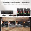 TESmart HDMI KVM Switch 4 Computers 2 Monitors USB 3.0, Dual 4K@60Hz HDMI 2.0 | Gigabit Network | EDID | Extended Display | Hotkey & Button Switch with All Input Cables view 2
