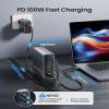 VENTION 15-in-1 Laptop Docking Station Dual Monitor, 360 Roatable Triple Monitor Docking Station with 2 * 4K HDMI and 1*DP, PD 100W Charging for Laptop, 10Gbps USB Port Transfer, RJ45, Audio, SD/TF view 3