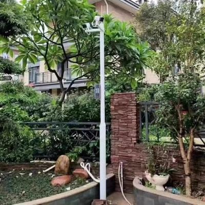 Outdoor Security Camera Pole Stand Kit, 14.8ft Adjustable Height for Yard, Weather-Resistant Surveillance Pole for 8-20ft Cameras, Durable Security Solution