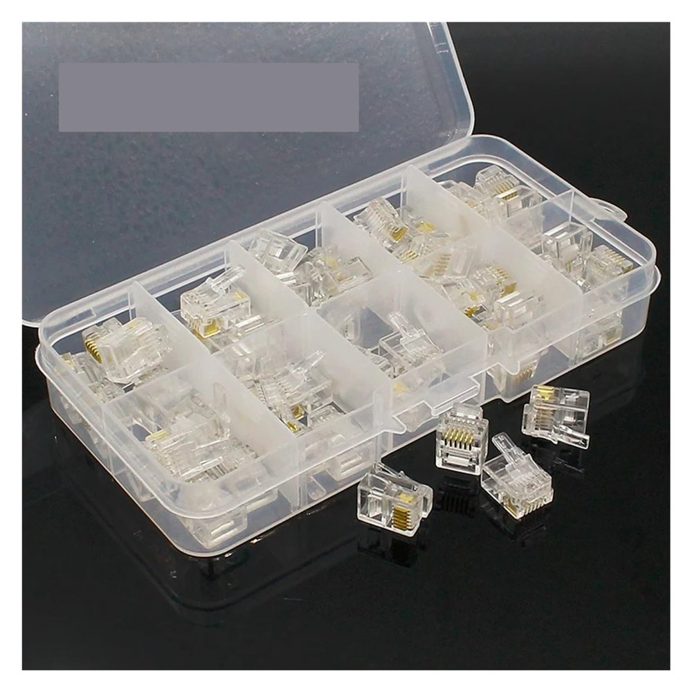 50 pcs RJ11 6P6C Modular Jack Network Male, 6 Pin, Telephone Connector