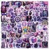 100 Pcs Purple Gothic Stickers Pack, Goth Skull Stickers for Water Bottle Laptop Luggage Skateboard Planner Scrapbooking, Horror Decals for Teens Adults (Goth-02) view 1
