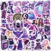 100 Pcs Purple Gothic Stickers Pack, Goth Skull Stickers for Water Bottle Laptop Luggage Skateboard Planner Scrapbooking, Horror Decals for Teens Adults (Goth-02) view 2