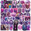 100 Pcs Purple Gothic Stickers Pack, Goth Skull Stickers for Water Bottle Laptop Luggage Skateboard Planner Scrapbooking, Horror Decals for Teens Adults (Goth-02) view 3